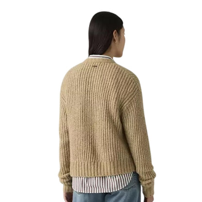 Caramel Heather - Back - Levis Womens-Ladies Luna Crew Neck Long-Sleeved Cardigan