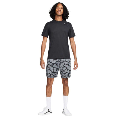 Black-Silver - Side - Nike Mens Legend Swoosh Dri-FIT T-Shirt