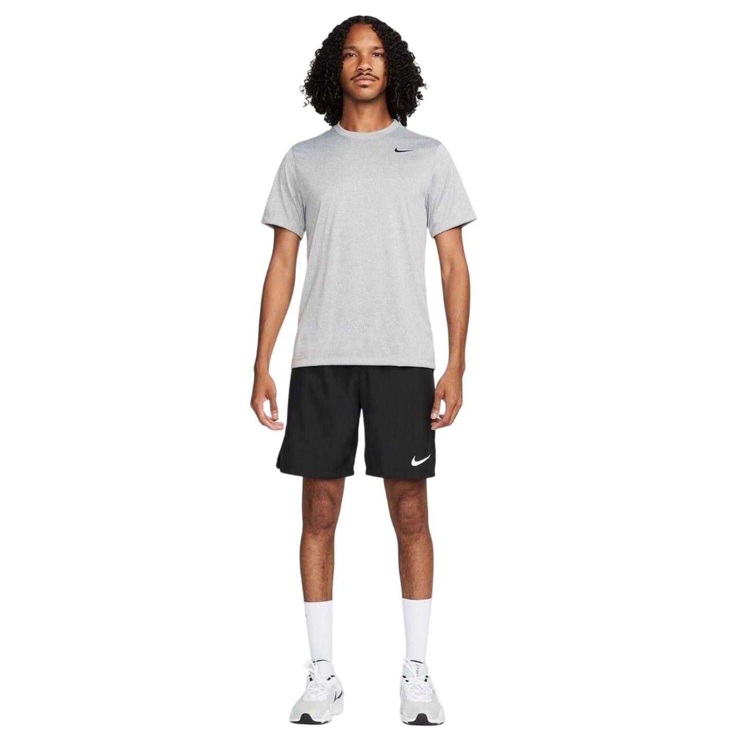 Grey-Silver - Side - Nike Mens Legend Swoosh Dri-FIT T-Shirt