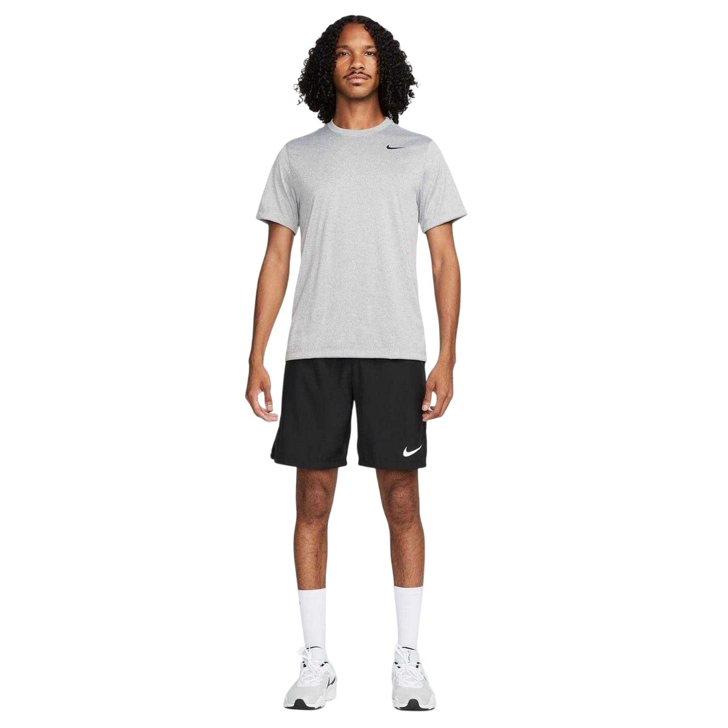 Grey-Silver - Side - Nike Mens Legend Swoosh Dri-FIT T-Shirt