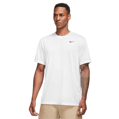 White-Black - Front - Nike Mens Legend Swoosh Dri-FIT T-Shirt