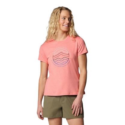 Pink - Side - Columbia Womens-Ladies Sloan Ridge Graphic Print T-Shirt