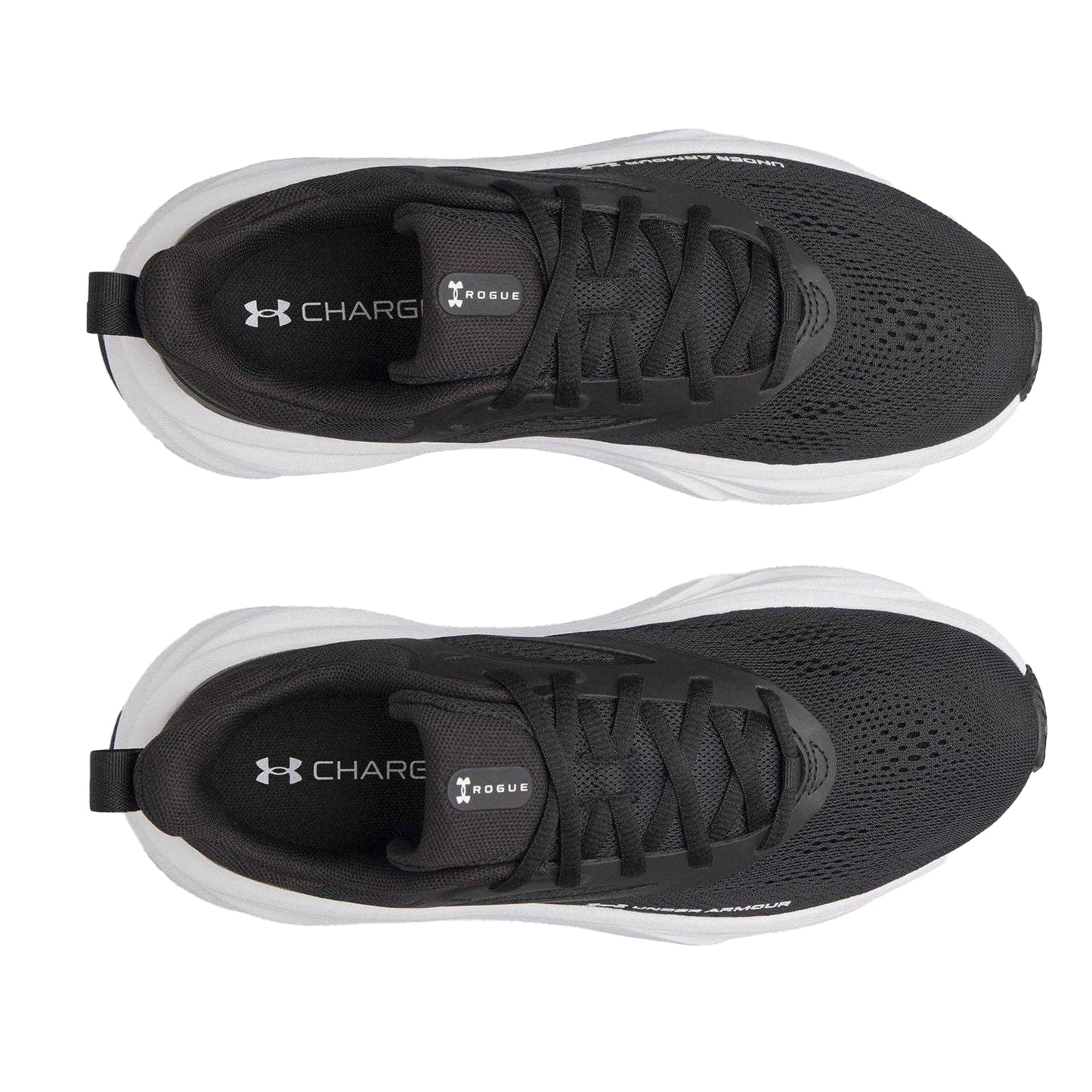 Black-White - Side - Under Armour Womens-Ladies Rogue 6 Trainers