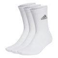 White-Grey - Front - Adidas Unisex Adult Logo Cushioned Crew Socks (Pack of 3)