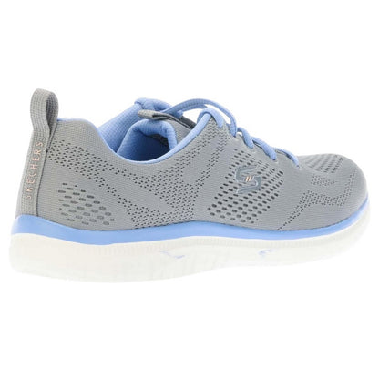 Grey-Blue - Back - Skechers Womens-Ladies Virtue Kind Favor Contrast Trainers