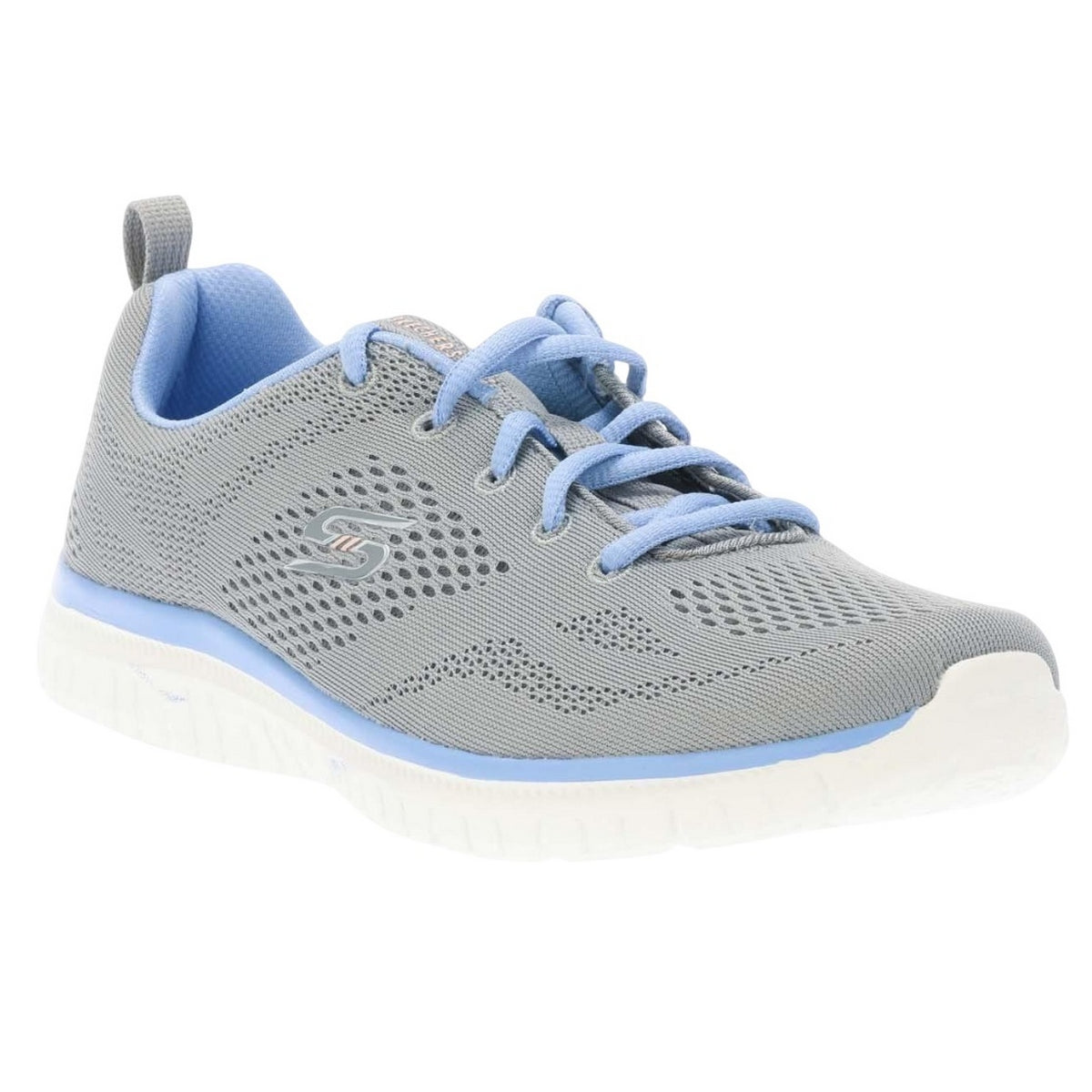 Grey-Blue - Front - Skechers Womens-Ladies Virtue Kind Favor Contrast Trainers