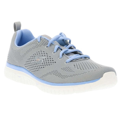 Grey-Blue - Front - Skechers Womens-Ladies Virtue Kind Favor Contrast Trainers