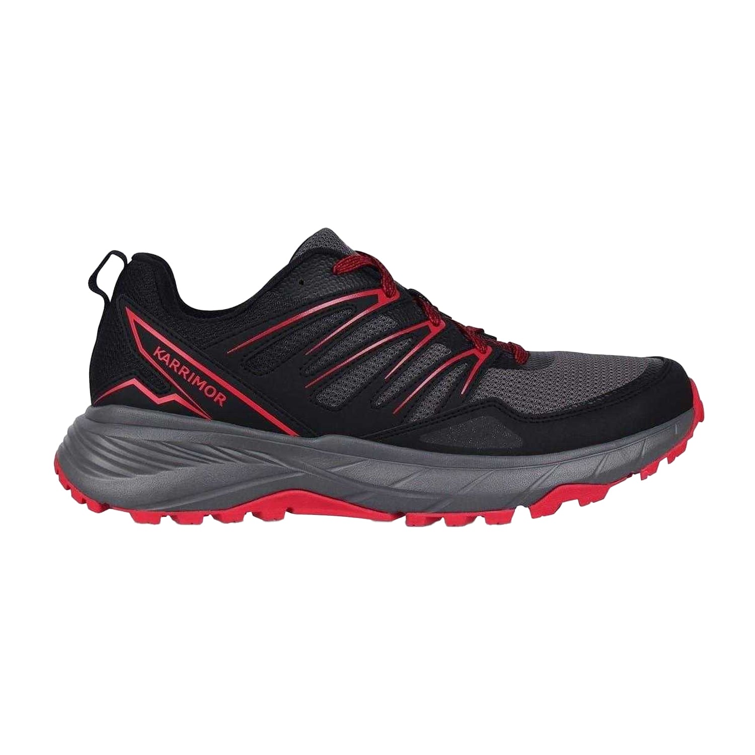 Black-Grey-Red - Front - Karrimor Mens Ortholite Trainers