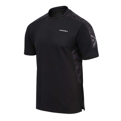 Black - Side - KooGa Mens Panels Crew Neck T-Shirt