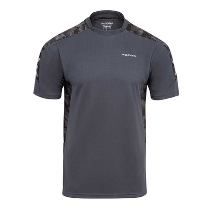 Charcoal - Front - KooGa Mens Panels Crew Neck T-Shirt
