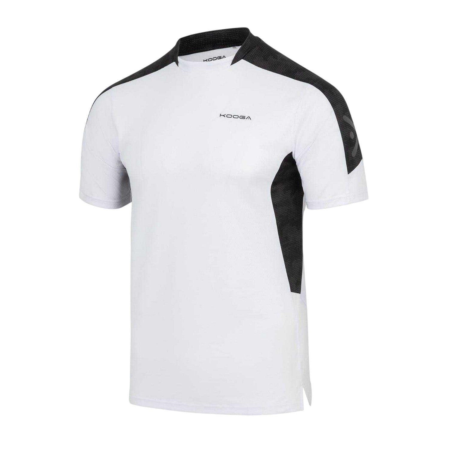White - Side - KooGa Mens Panels Crew Neck T-Shirt