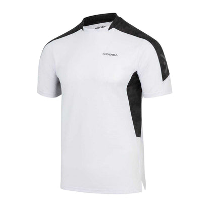 White - Side - KooGa Mens Panels Crew Neck T-Shirt