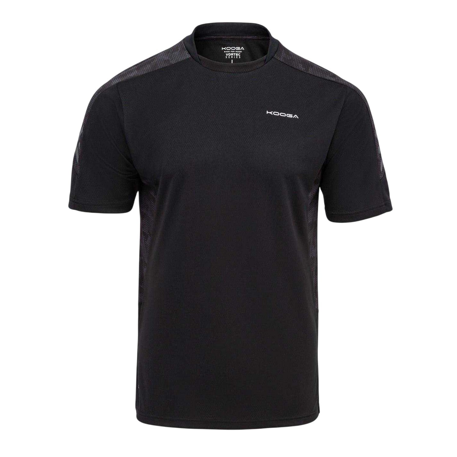 Black - Front - KooGa Mens Panels Crew Neck T-Shirt