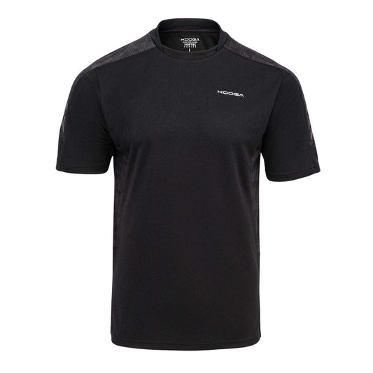 Black - Front - KooGa Mens Panels Crew Neck T-Shirt