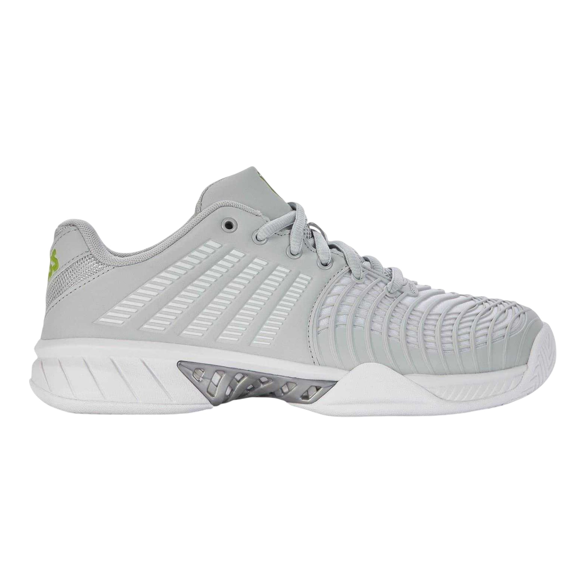 Gray Dawn-White-Green - Front - K-Swiss Womens-Ladies Express Light 3 Tennis Shoes