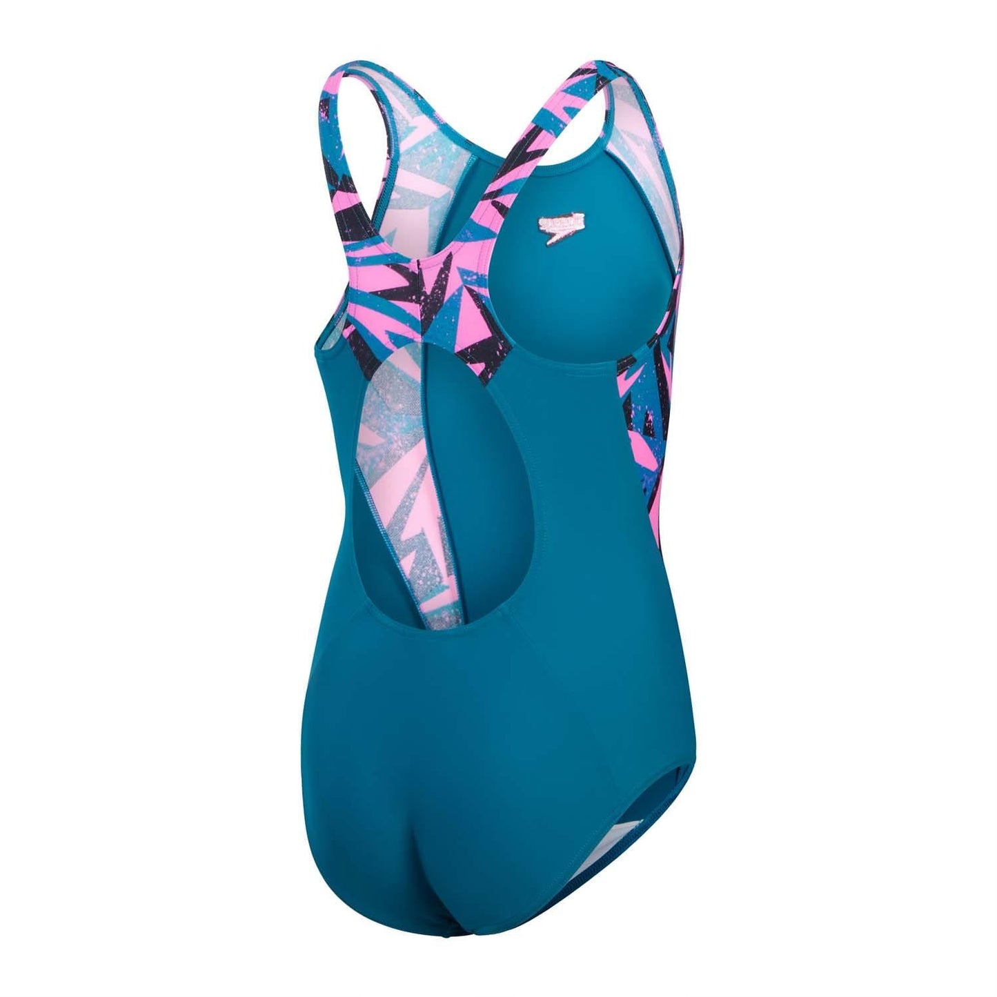 Green - Back - Speedo Girls Muscleback One Piece Swimsuit