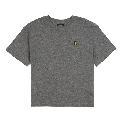 Smoke Grey Marl - Front - Lyle & Scott Boys Oversized T-Shirt