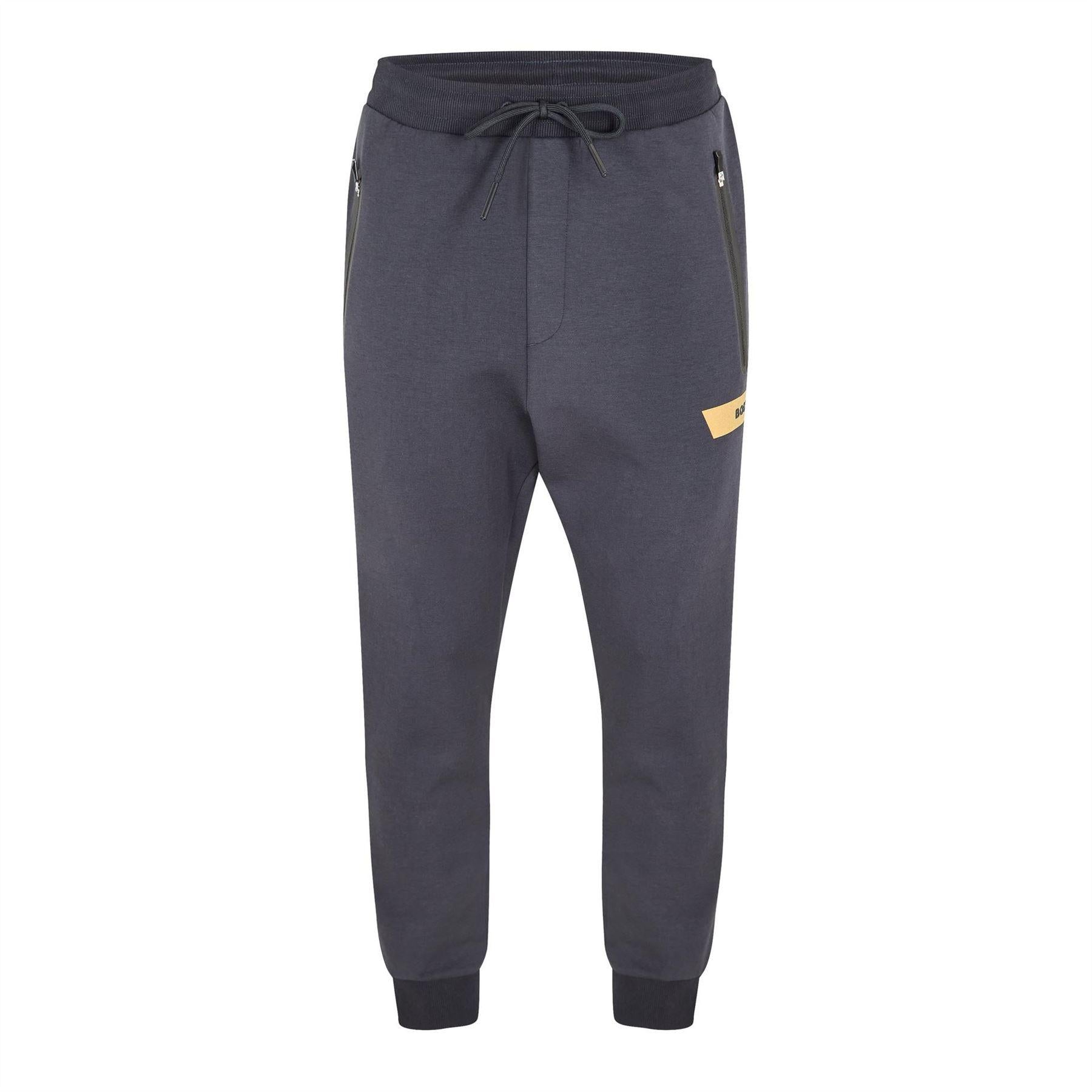 Dark Blue - Front - Boss Mens Hadiko Logo Jogging Bottoms
