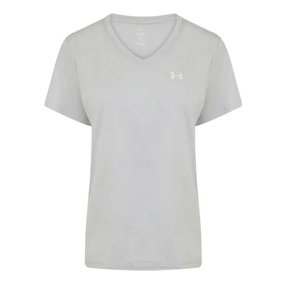Calm Blue - Front - Under Armour Womens-Ladies V Neck T-Shirt