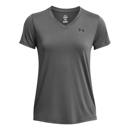 Carbon Heather - Front - Under Armour Womens-Ladies V Neck T-Shirt