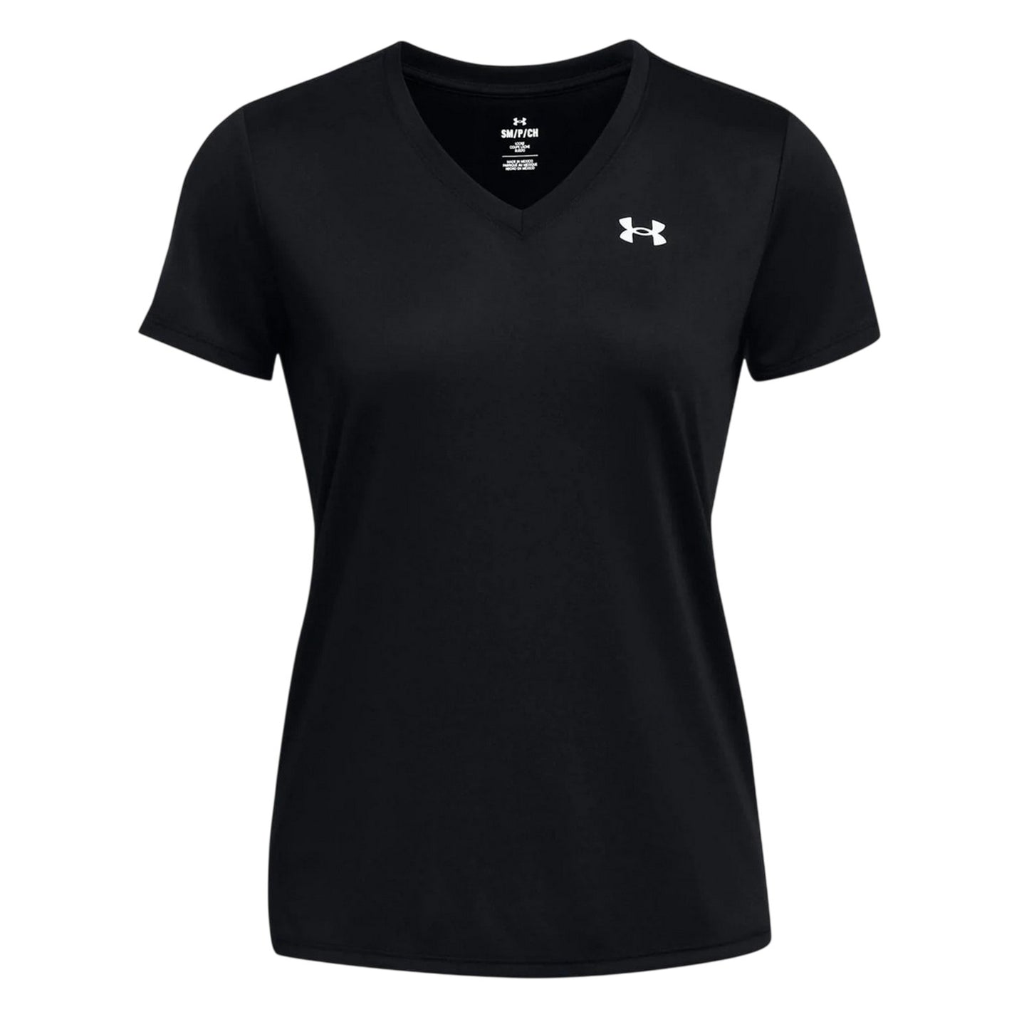Black - Front - Under Armour Womens-Ladies V Neck T-Shirt