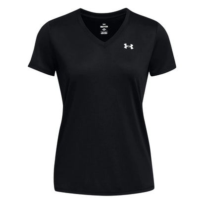 Black - Front - Under Armour Womens-Ladies V Neck T-Shirt