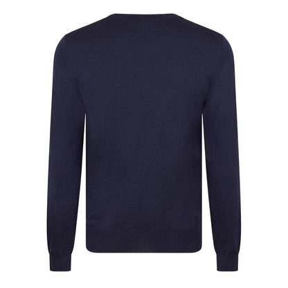 Dark Blue - Back - Boss Mens Baram Crew Neck Pullover