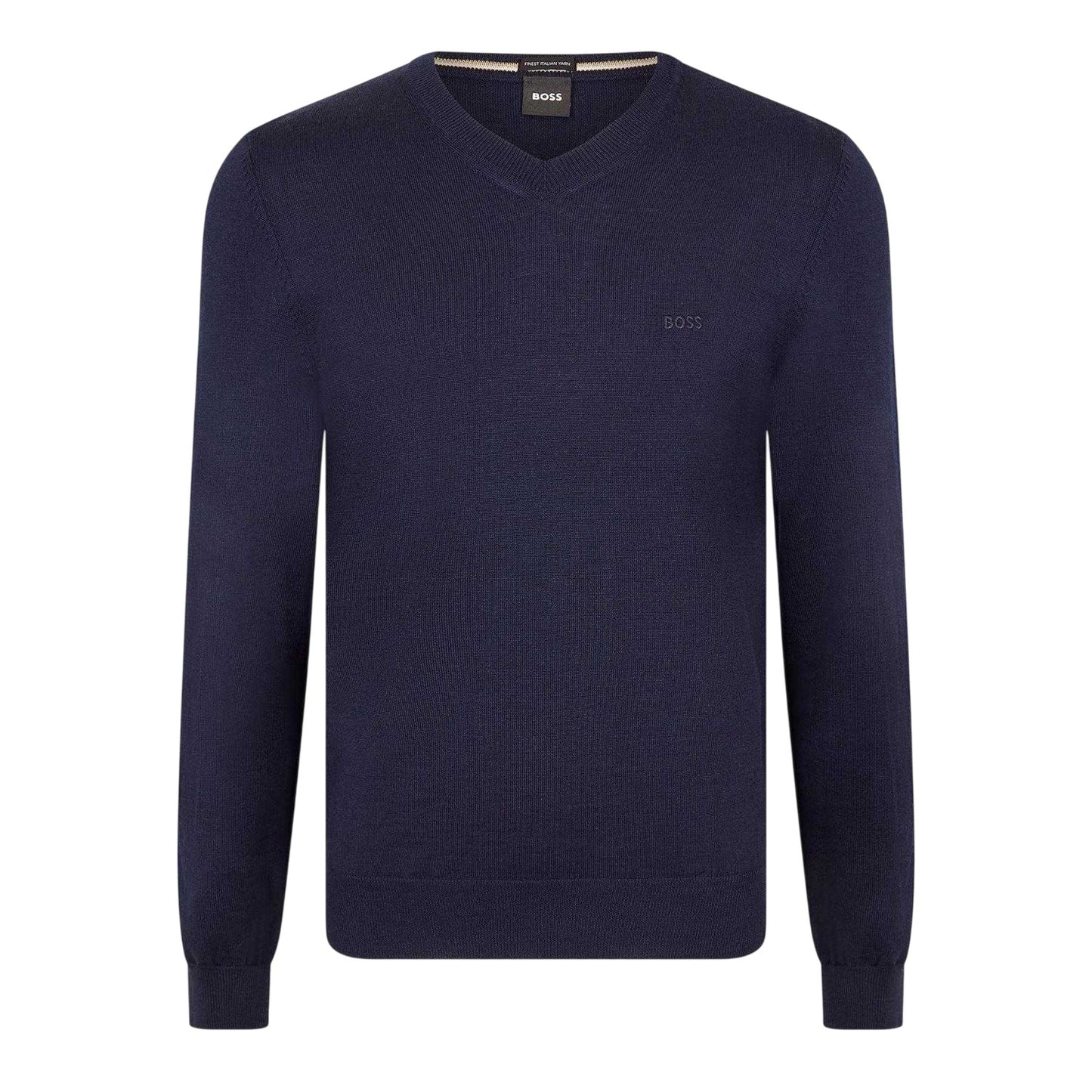 Dark Blue - Front - Boss Mens Baram Crew Neck Pullover