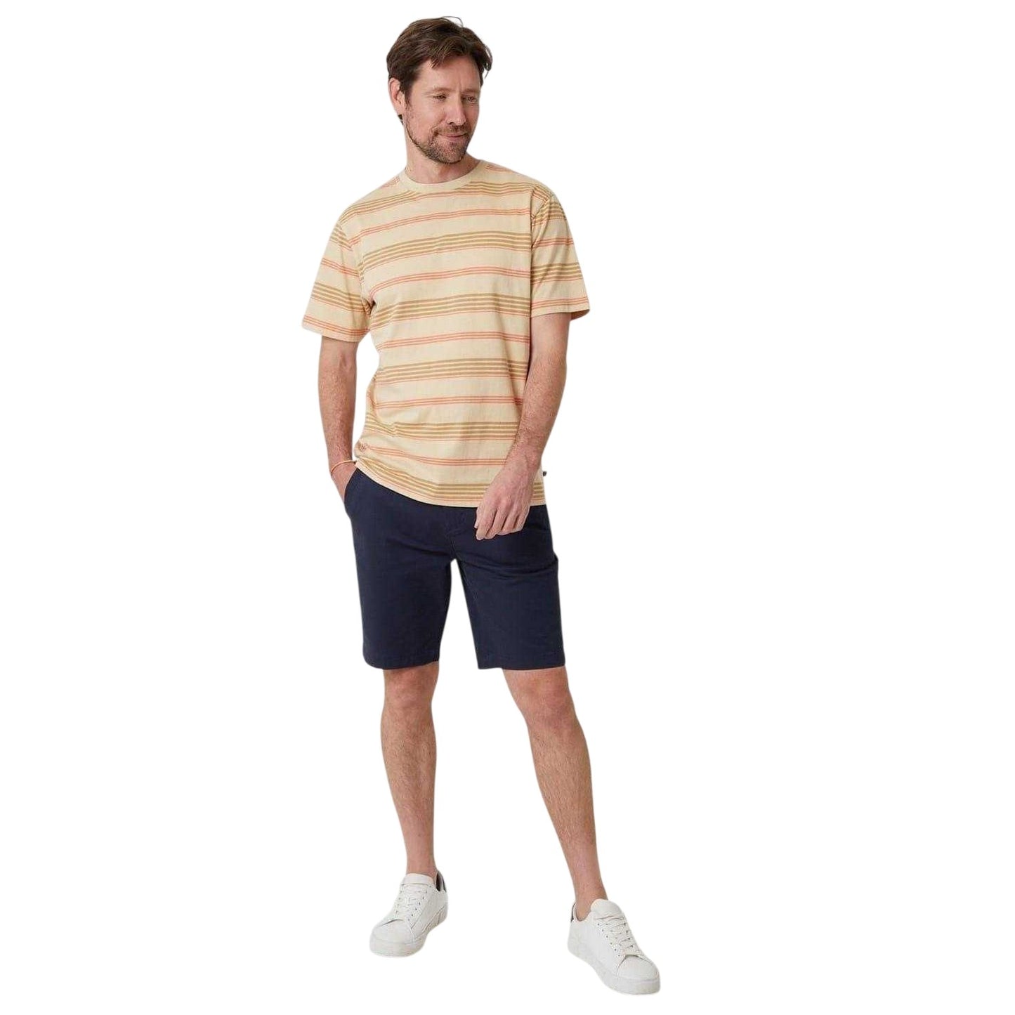Stone Melange - Lifestyle - Saltwell Mens Horizontal Stripe Regular T-Shirt