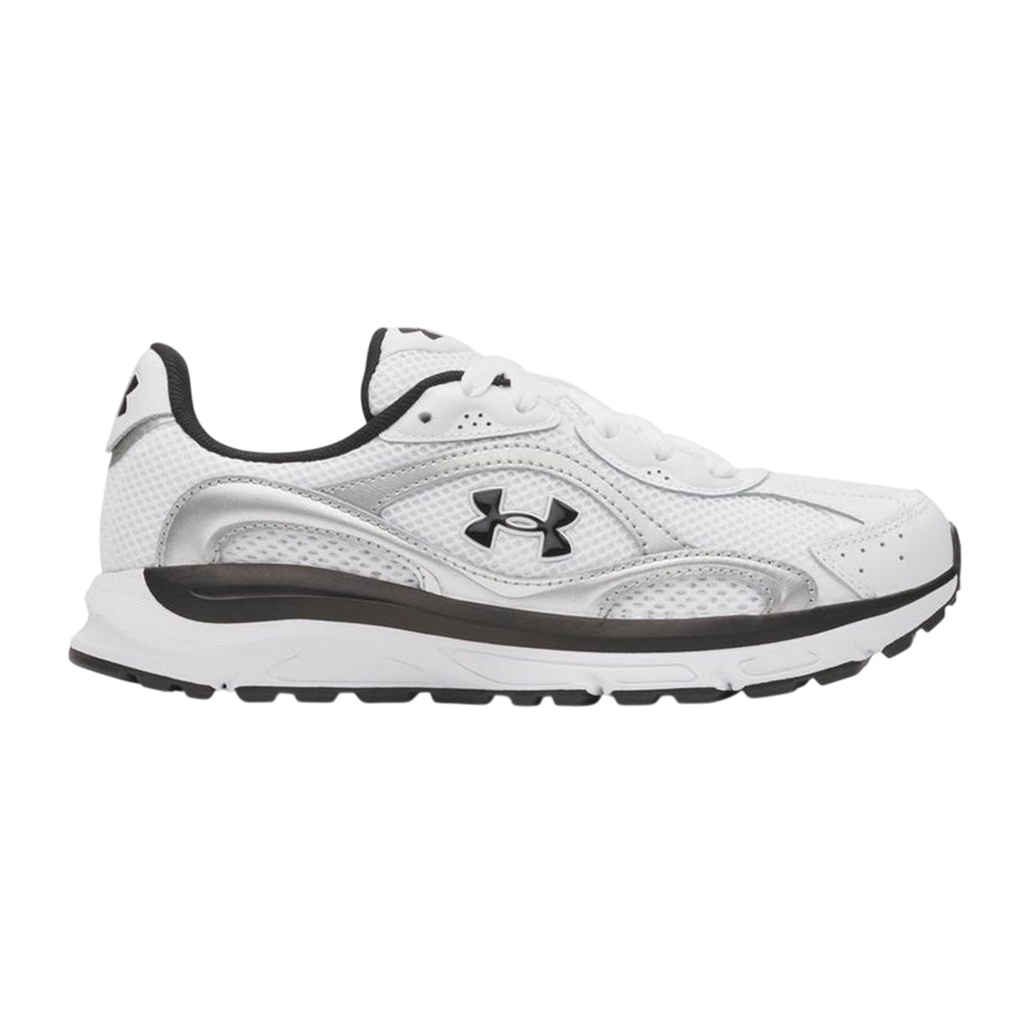White-Silver - Front - Under Armour Womens-Ladies Performance Tech Trainers