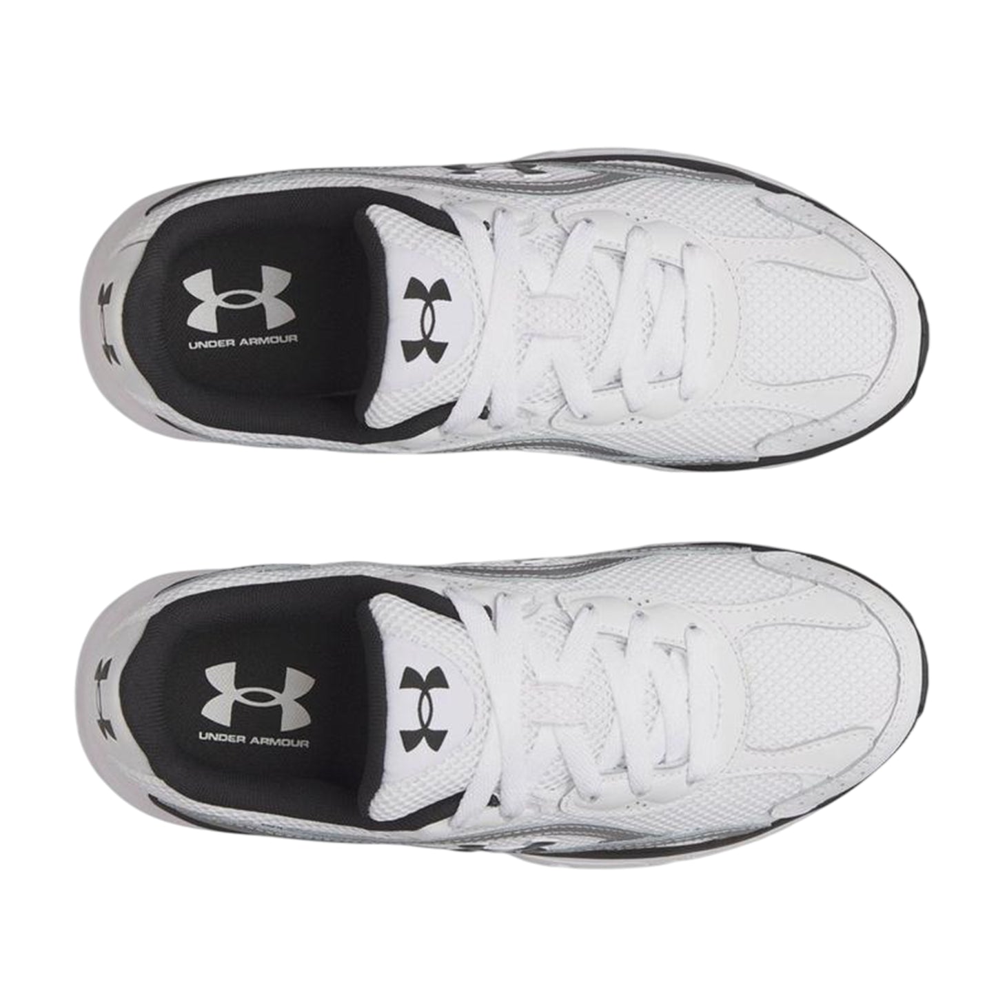 White-Silver - Side - Under Armour Womens-Ladies Performance Tech Trainers