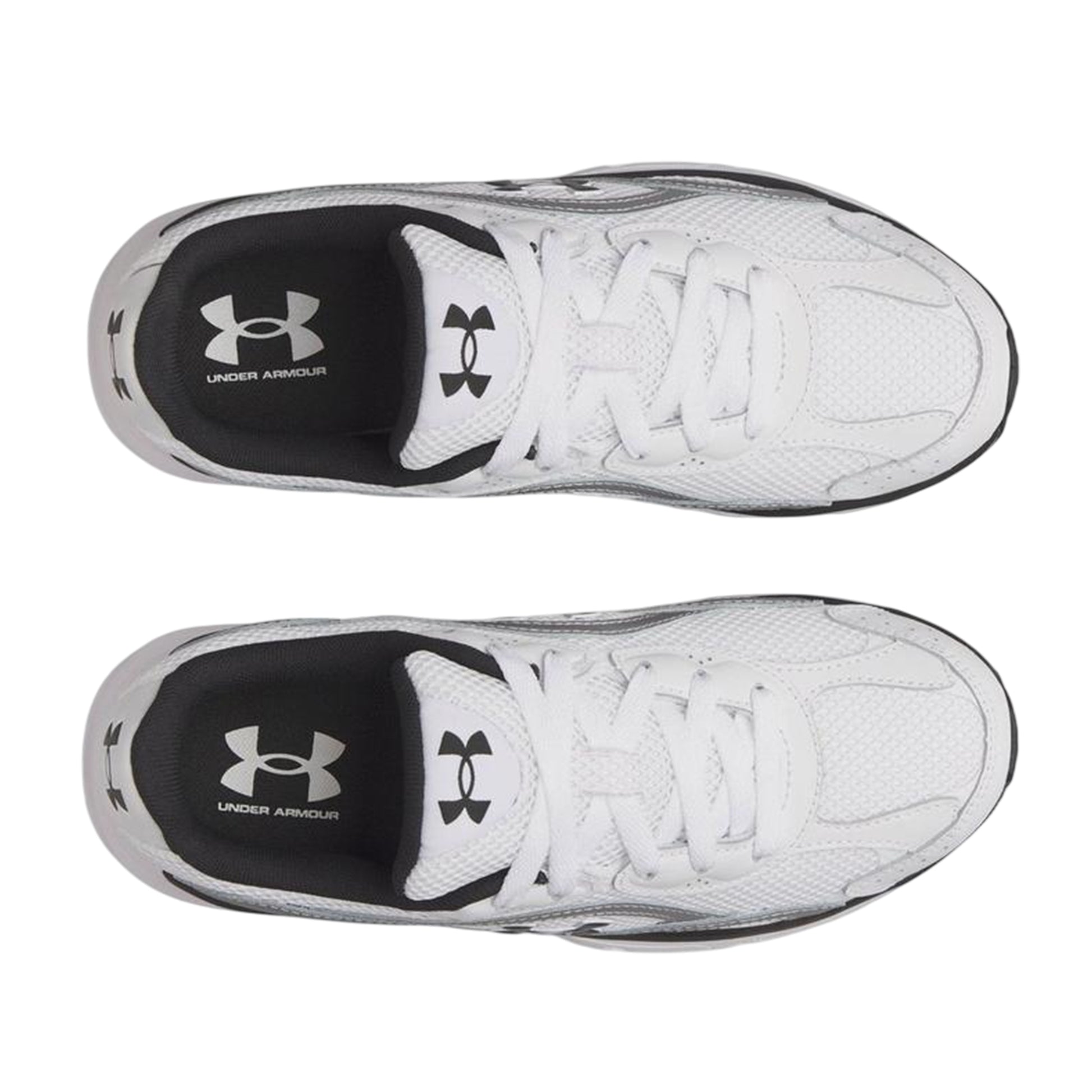 White-Silver - Side - Under Armour Womens-Ladies Performance Tech Trainers
