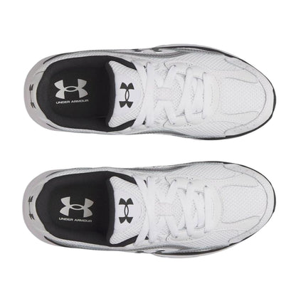 White-Silver - Side - Under Armour Womens-Ladies Performance Tech Trainers