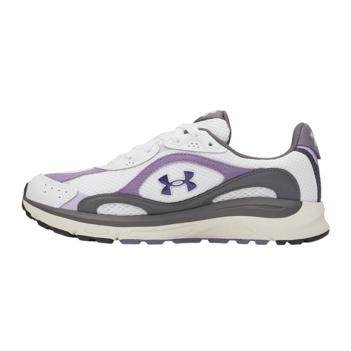 White-Purple - Back - Under Armour Womens-Ladies Performance Tech Trainers