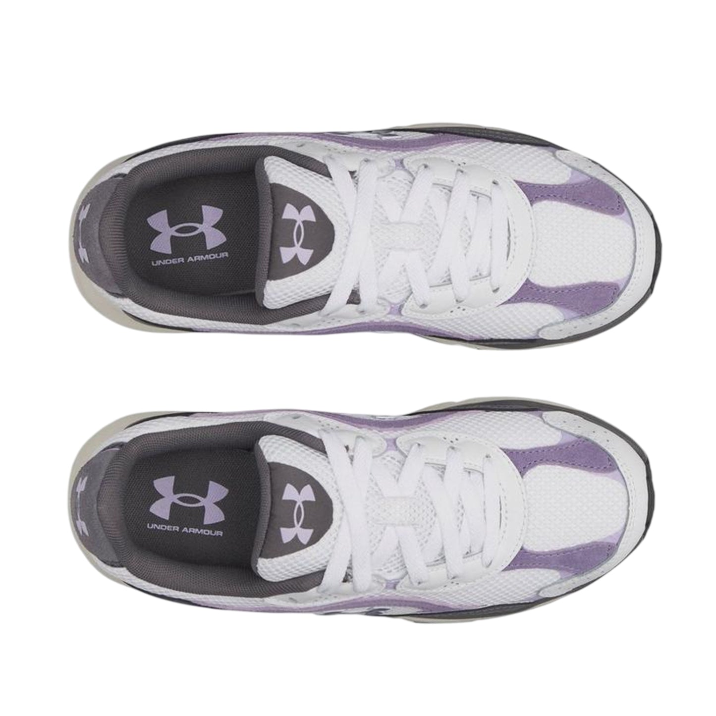 White-Purple - Side - Under Armour Womens-Ladies Performance Tech Trainers