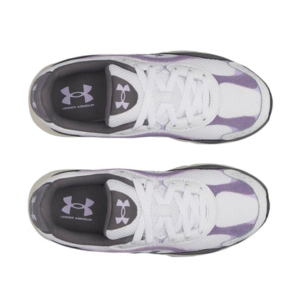 White-Purple - Side - Under Armour Womens-Ladies Performance Tech Trainers