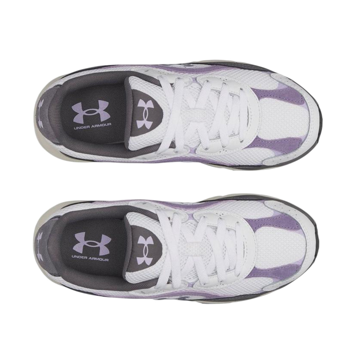 White-Purple - Side - Under Armour Womens-Ladies Performance Tech Trainers