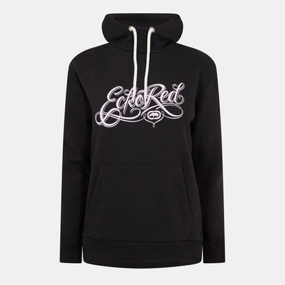 Black - Front - Ecko Womens-Ladies Scarlett Lettering Regular Hoodie