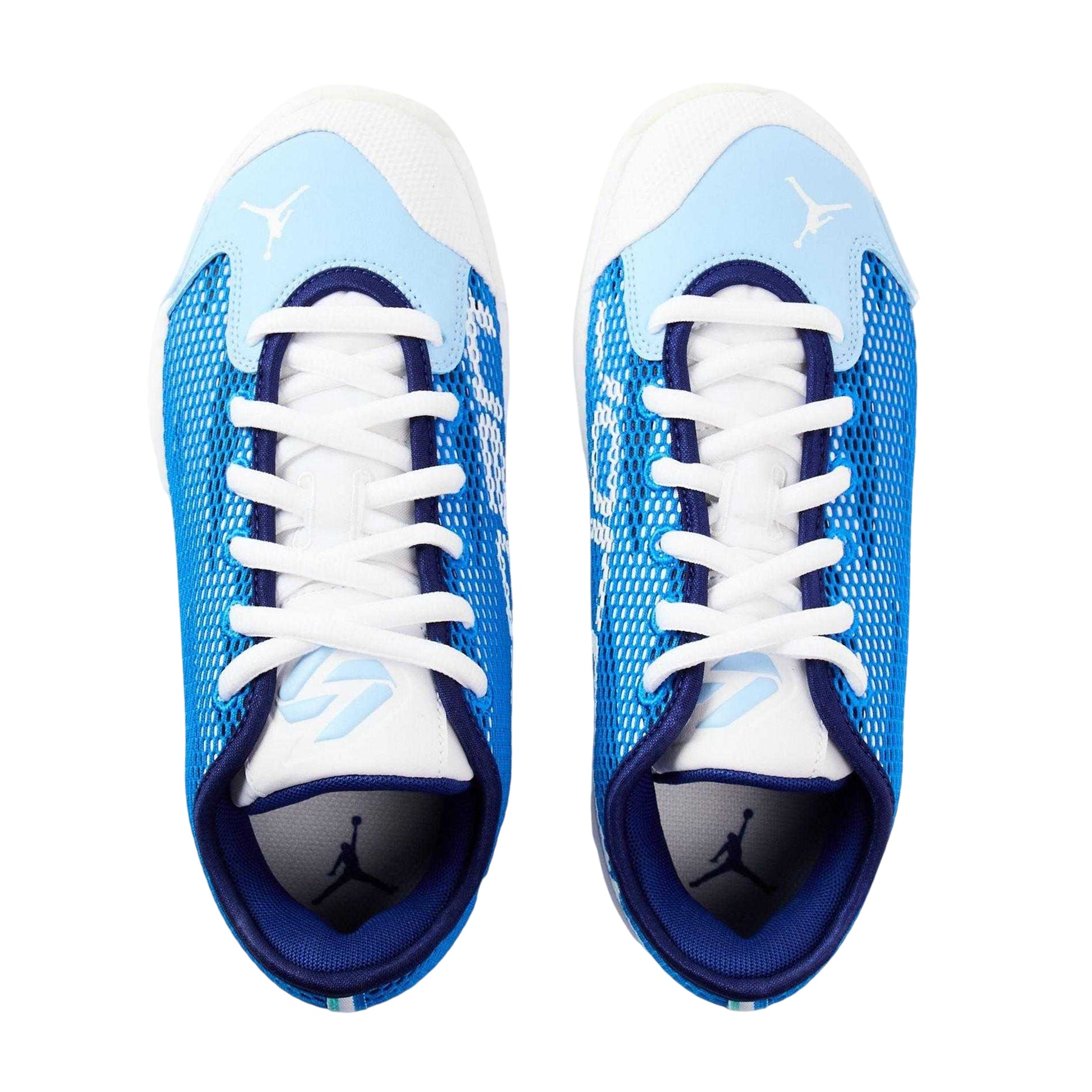 White-Blue - Side - Nike Childrens-Kids Luka 77 Basketball Shoes