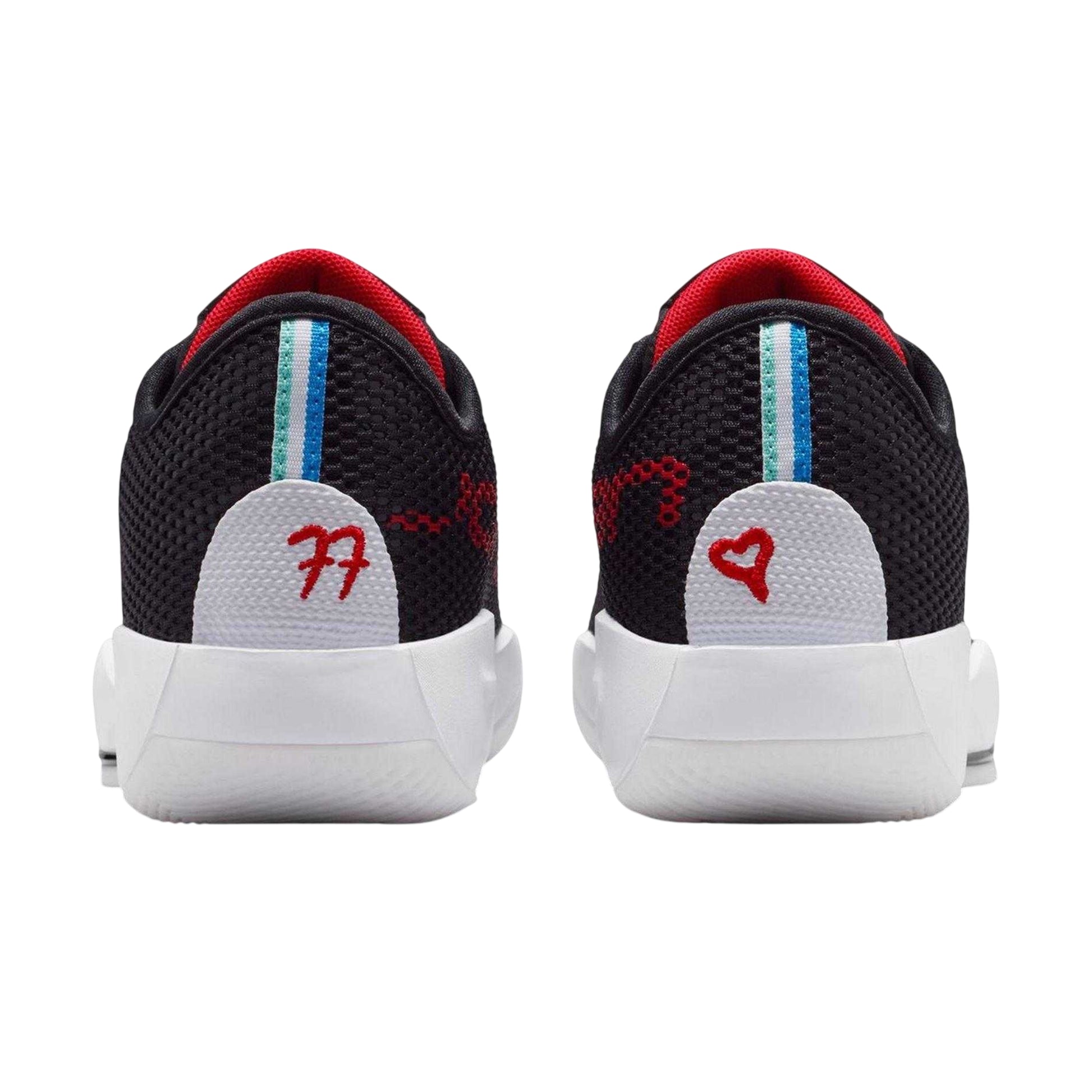 Black-Red - Back - Nike Childrens-Kids Luka 77 Basketball Shoes
