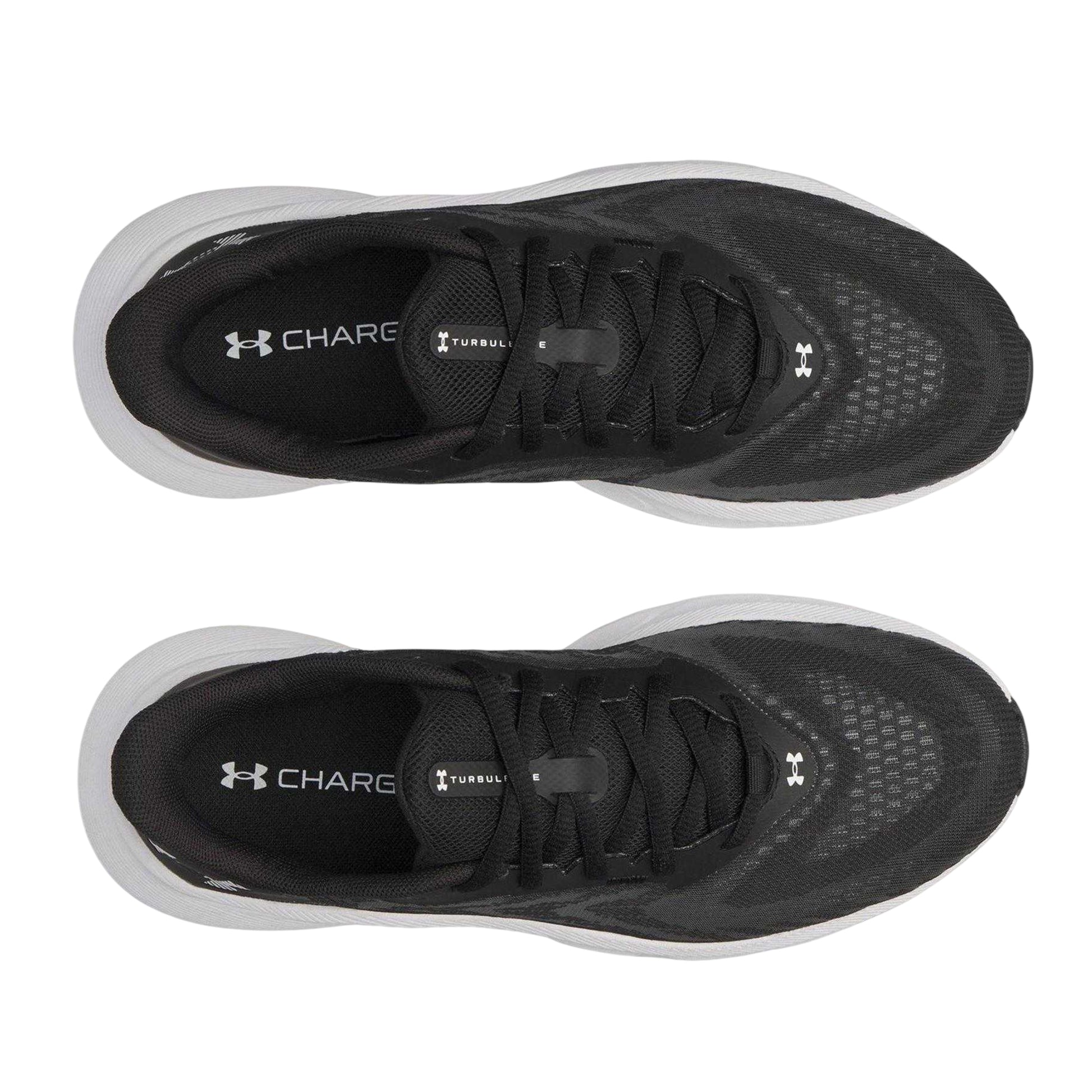 Black-White - Side - Under Armour Womens-Ladies Turbulence 3 Shoes