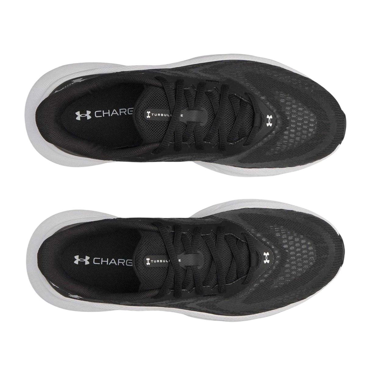 Black-White - Side - Under Armour Womens-Ladies Turbulence 3 Shoes