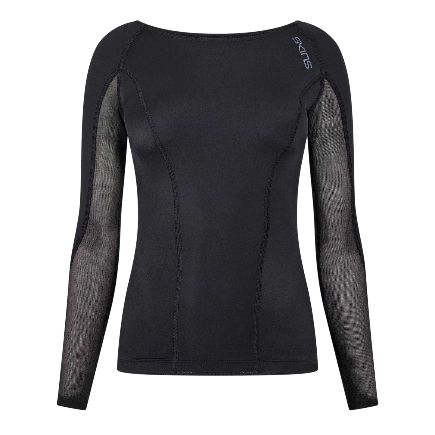 Black - Front - Skins Womens-Ladies Long-Sleeved Base Layer Top