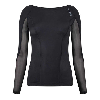 Black - Front - Skins Womens-Ladies Long-Sleeved Base Layer Top