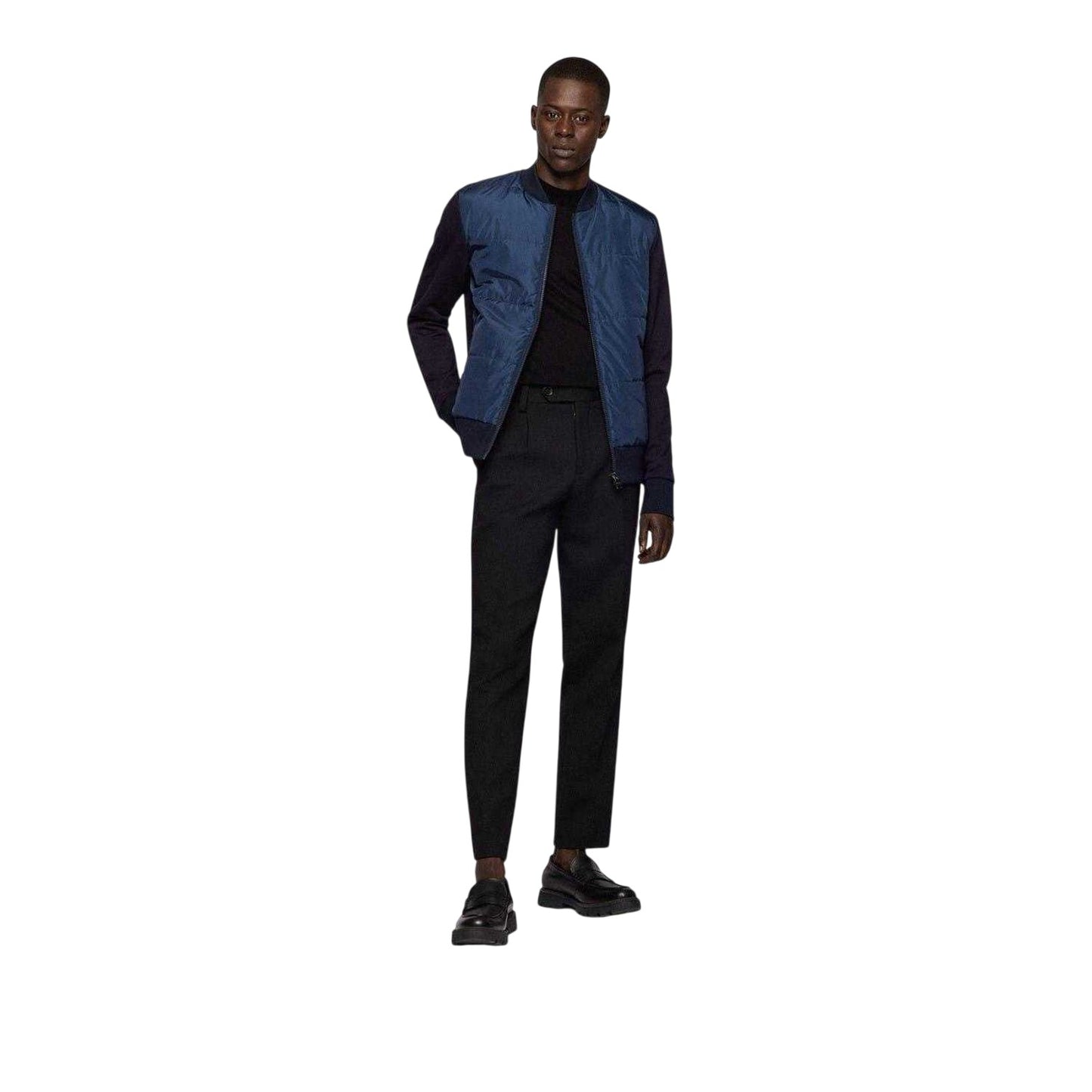 Navy - Lifestyle - Boss Mens Skiles Padded Hybrid Jacket