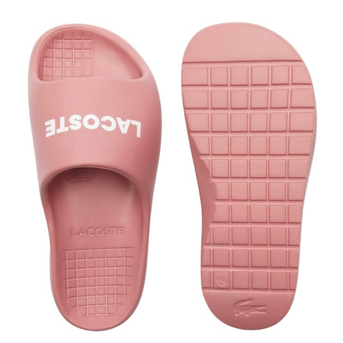 Pink-White - Pack Shot - Lacoste Womens-Ladies Serve 2.0 Sliders