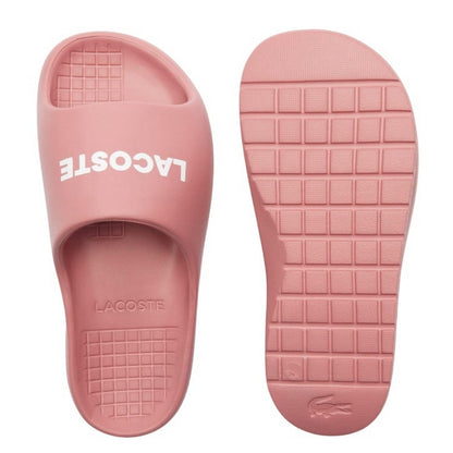 Pink-White - Pack Shot - Lacoste Womens-Ladies Serve 2.0 Sliders