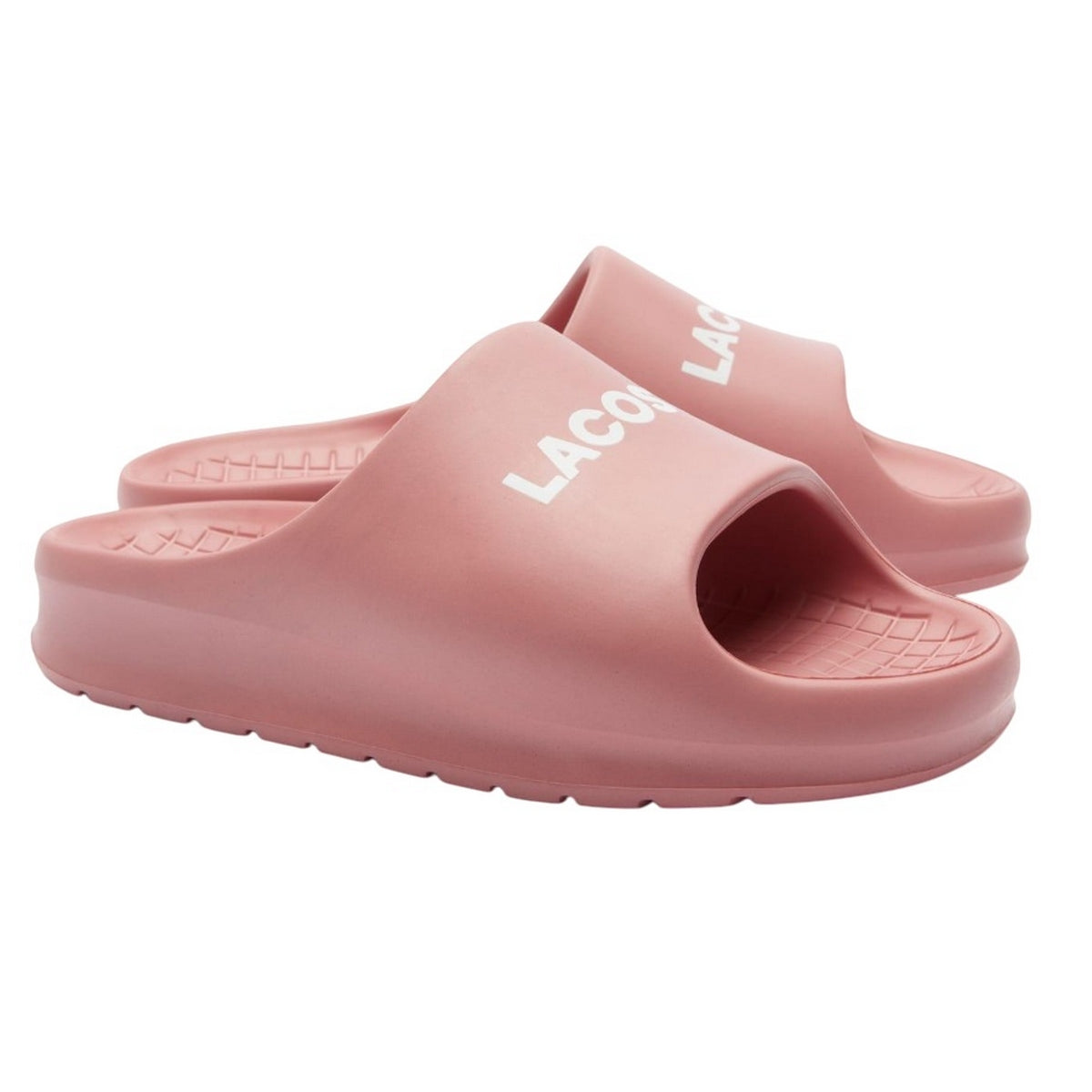 Pink-White - Front - Lacoste Womens-Ladies Serve 2.0 Sliders