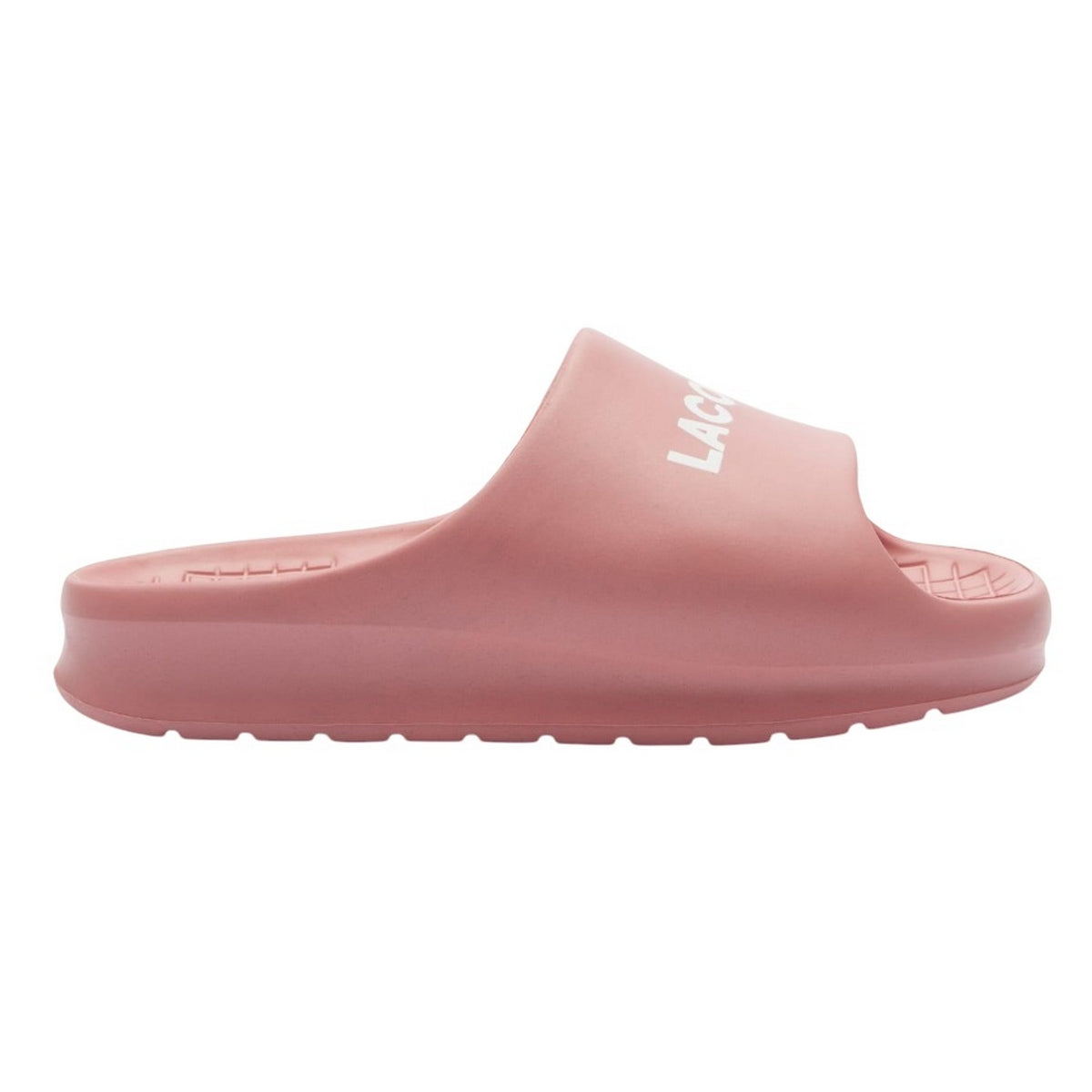 Pink-White - Side - Lacoste Womens-Ladies Serve 2.0 Sliders