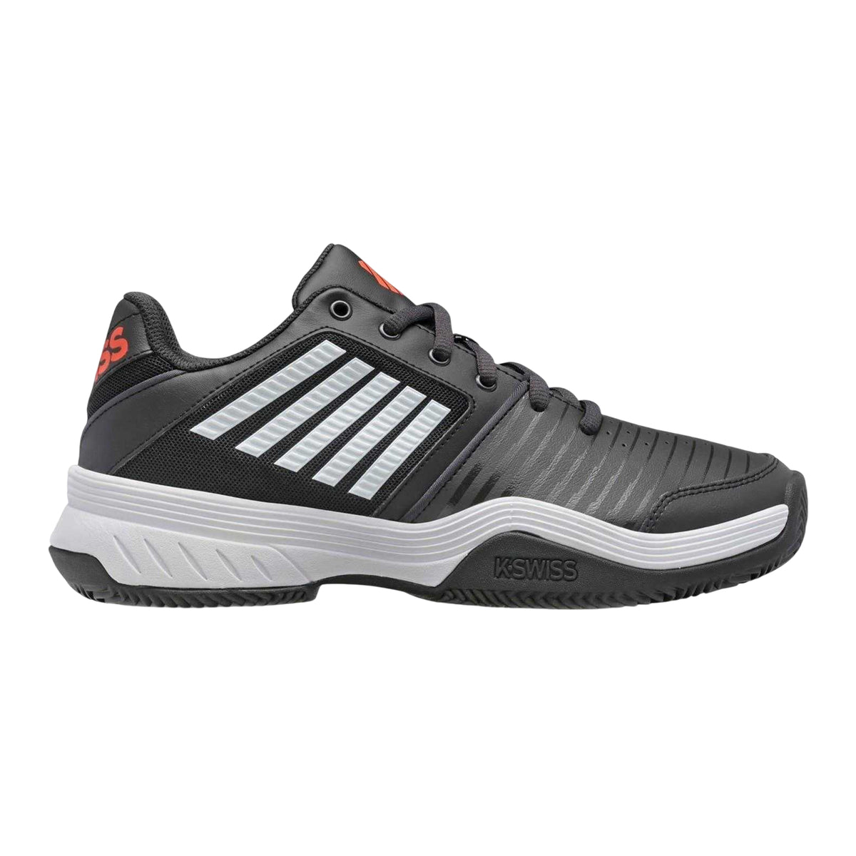 Stretch Limo-White-Red - Front - K-Swiss Mens Swis Court Express Leather Trainers